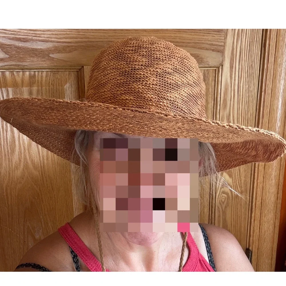 Banana Boat Womens Terracotta Orange Brown Wide Brim Sun Hat One Size Packable!